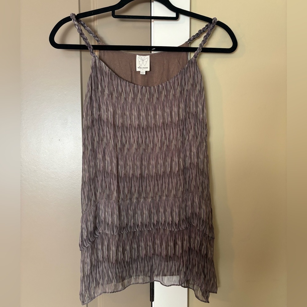 Ella Moss Grey Silk Blouse Small
